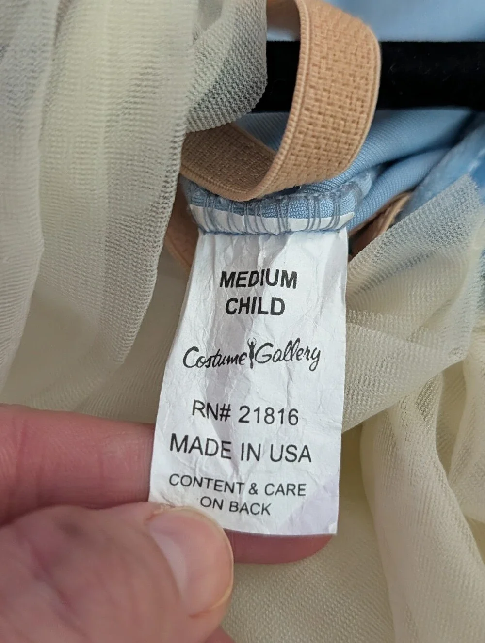costume gallery girls medium fairy princess dress blue ivory floral tulle sequin